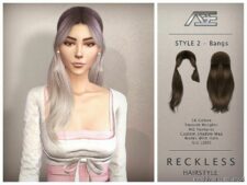 Reckless – Style 2 With Bangs (Hairstyle) for Sims 4