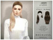 Reckless – Style 2 Without Bangs (Hairstyle) for Sims 4