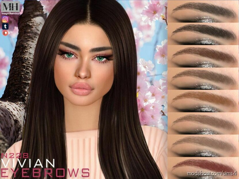 Vivian Eyebrows N228 for Sims 4