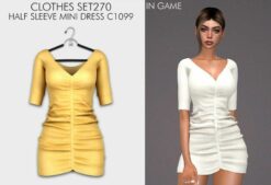 Clothes SET270 – Short Sleeve Mini Dress C1099 for Sims 4