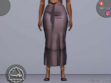 Sims 4 Adult Clothes Mod: SET 302 – Satin Skirt (Image #2)