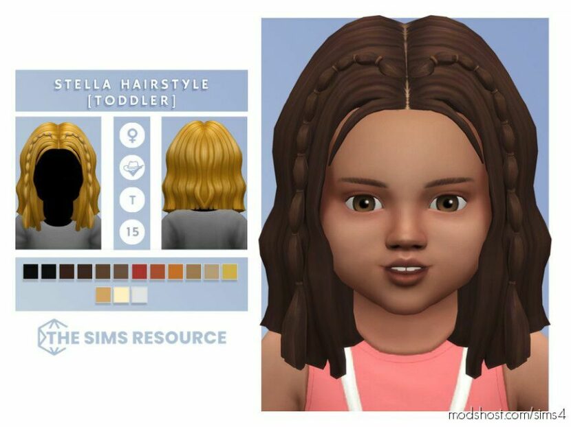 Stella Hairstyle (Toddler) for Sims 4