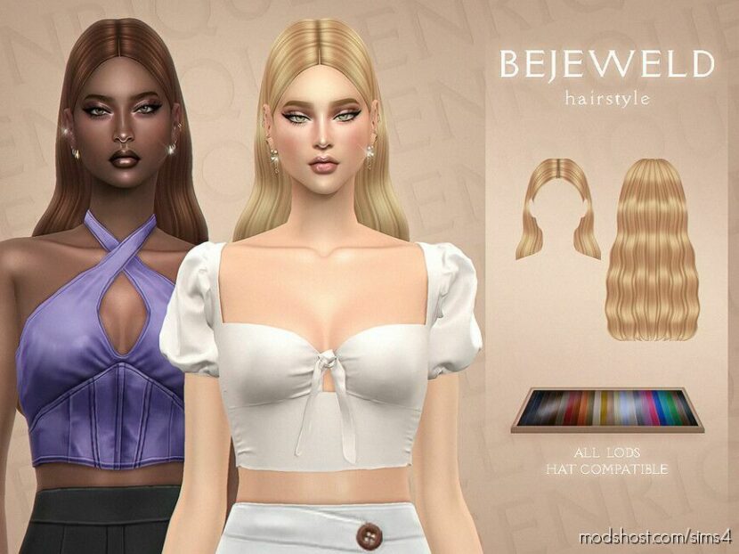 Bejeweld Hairstyle for Sims 4