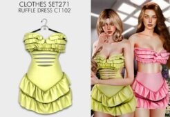 Clothes SET271 – Ruffle Dress C1102 for Sims 4