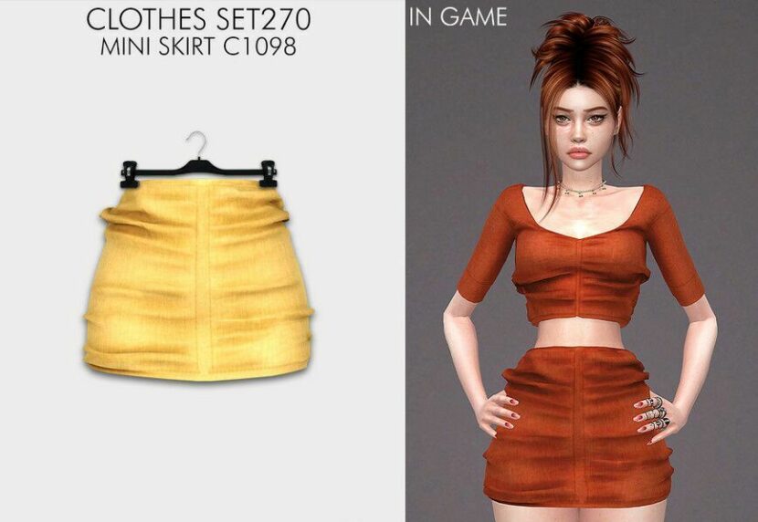Clothes SET270 – Mini Skirt C1098 for Sims 4