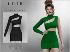 Chordoftherings Front CUT OUT Dress D-234 for Sims 4