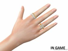 Diamond Flower Rings (Right) for Sims 4