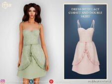 Dress With Lace Corset And Double Skirt for Sims 4