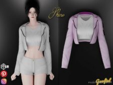 Shino – Leather Jacket With Patches for Sims 4