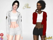 Sims 4 Everyday Clothes Mod: Shino – Leather Jacket With Patches (Image #3)