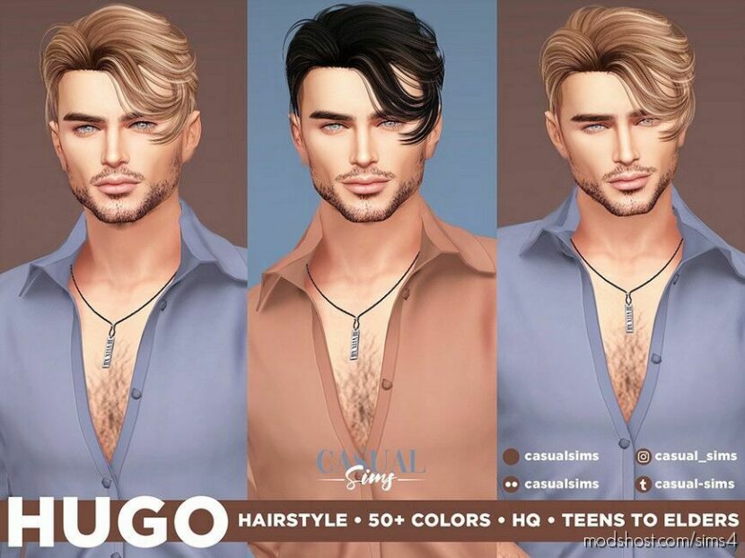 Hugo Hairstyle for Sims 4