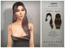 Reckless – Style 3 With Bangs (Hairstyle) for Sims 4