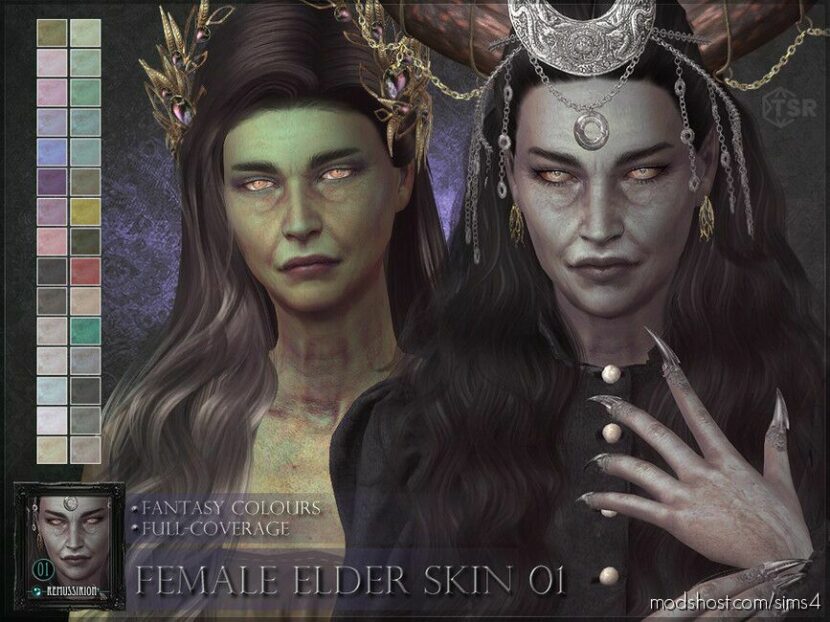 Female Elder Skin 01 – Fantasy Version for Sims 4