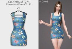 Clothes SET274 – Flower Mini Dress C1111 for Sims 4