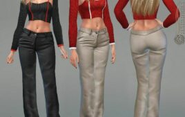Straight LEG Cargo Trousers for Sims 4