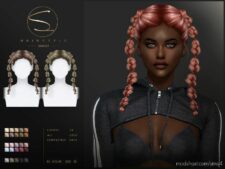 Double Braid Hairstyle 060523 (Sarah) By S-Club for Sims 4