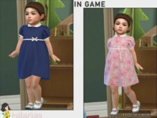 Sims 4 Female Clothes Mod: Emily Dress With Lantern Sleeves (Image #2)