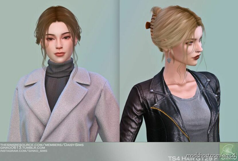 Claw Clip Hairstyle – G129 for Sims 4