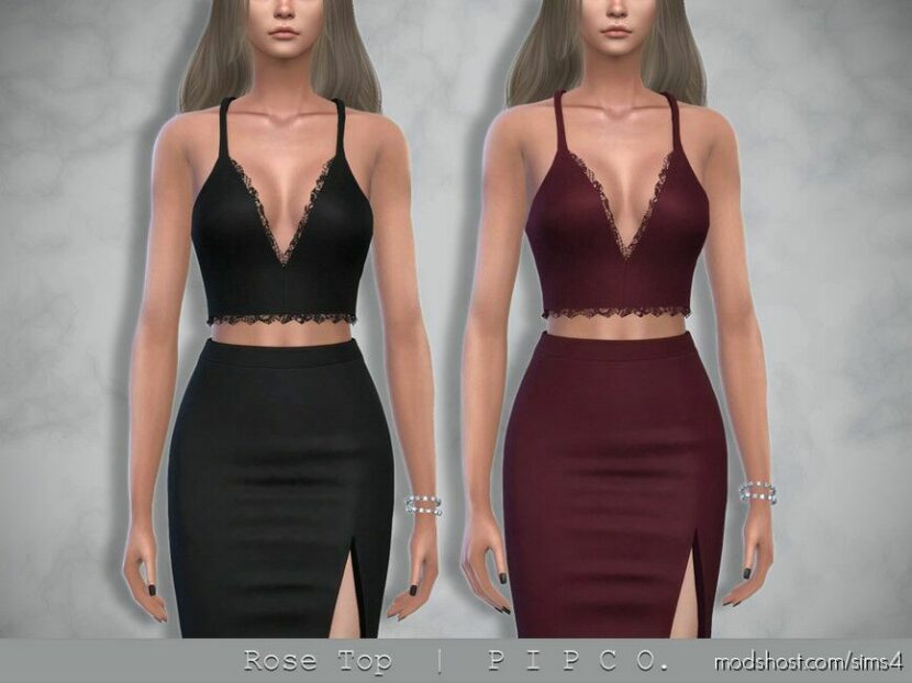 Sims 4 Adult Clothes Mod: Rose TOP. (Featured)