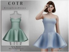 Chordoftherings Strapless Dress D-227 for Sims 4