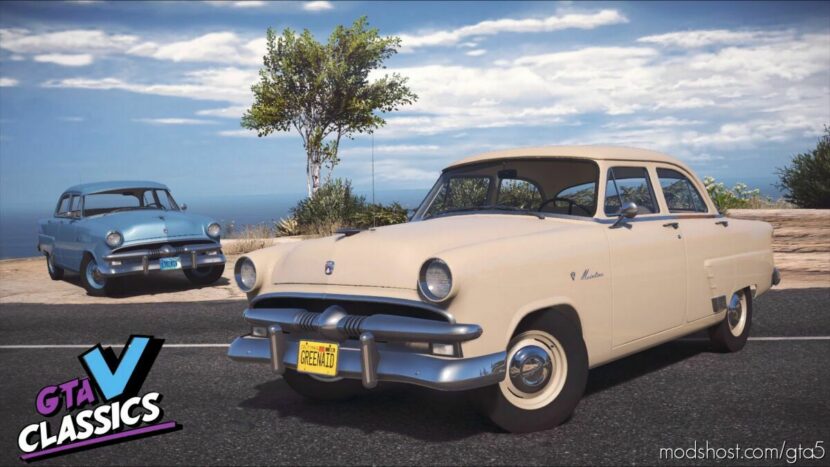 1953 Ford Mainline Fordor Sedan [Add-On | Vehfuncs V | Extras | Sound | Lods] V1.0A for Grand Theft Auto V