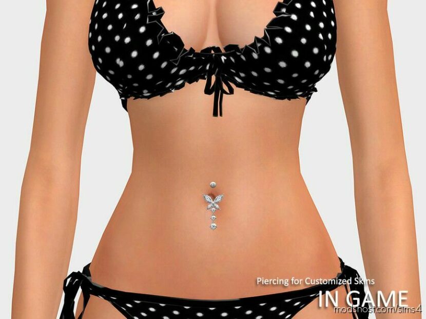 Diamond Butterfly Belly Button Piercing for Sims 4