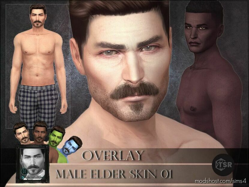 Male Elder Skin 01 – Overlay for Sims 4