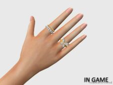 Diamond Butterfly Rings Right for Sims 4