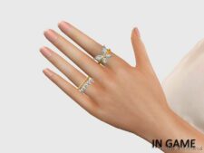 Diamond Butterfly Rings V2 Left for Sims 4