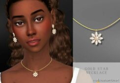 Flower Gold Necklace for Sims 4