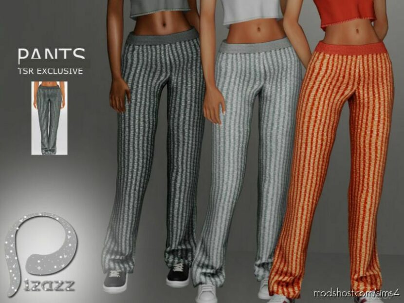 Stripe HIP Pants for Sims 4