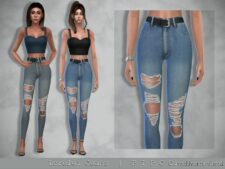 Lorelei Jeans (Ripped). for Sims 4