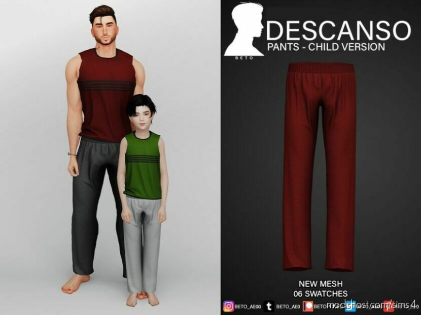Descanso (Pants – Child Version) for Sims 4