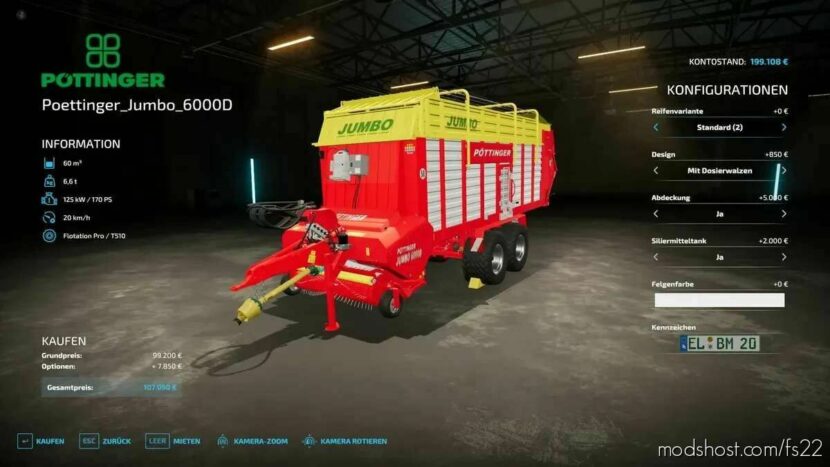 Pöttinger Jumbo 6000D for Farming Simulator 22