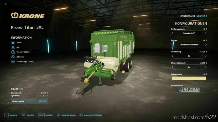 Krone Titan 5XL for Farming Simulator 22