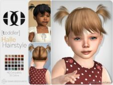 Halle Hairstyle [Toddler] for Sims 4