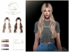 Double Long Braid Hair 020623 (Velour) for Sims 4