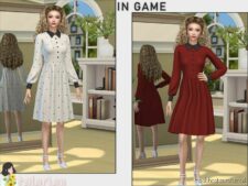 Sims 4 Elder Clothes Mod: Emersyn Dress (Image #2)