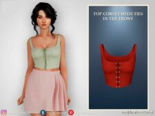 TOP Corset With Ties In The Front for Sims 4