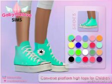 Converse platform high top sneakers for Children for Sims 4