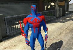 GTA 5 Player Mod: Spider-Man 2099 Add-On PED (Image #2)