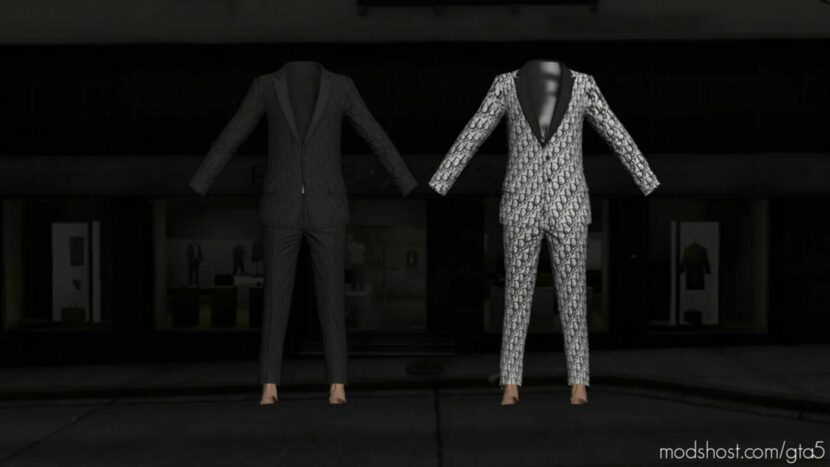 GTA 5 Player Mod: Dior Suit (Black/White) – MP Male (Featured)