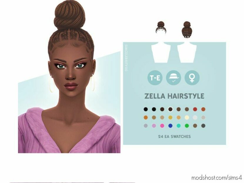 Zella Hairstyle for Sims 4