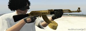 Golden AK47 With Ballsmag [Animated] for Grand Theft Auto V