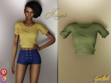 Masami – Short T-Shirt With Lots Of Folds for Sims 4
