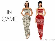 Sims 4 Sleepwear Clothes Mod: Piera – Pajama SET (Image #2)