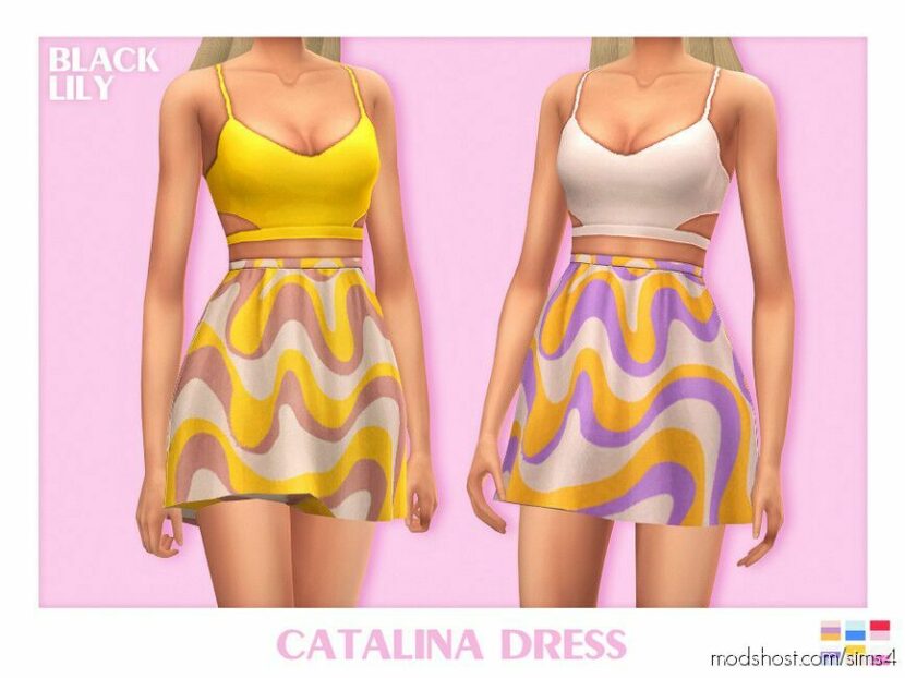 Sims 4 Dress Clothes Mod: Catalina Dress (Featured)