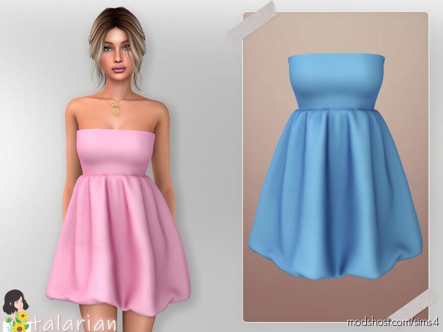 Ember Strapless Mini Dress Sims 4 Clothes Mod - ModsHost