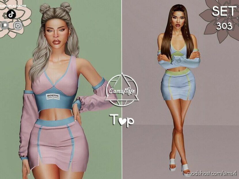 SET 303 – TOP & Skirt for Sims 4