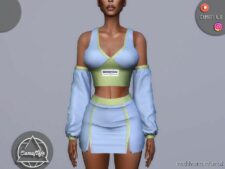 Sims 4 Female Clothes Mod: SET 303 – TOP & Skirt (Image #2)